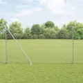 Clôture en fil soudé avec 7 piquets en pointe 1,6x10 m en acier galvanisé