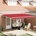 Store rétractable automatique  Rouge 450x300 cm