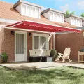Store rétractable automatique  Rouge 450x300 cm