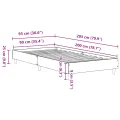 Lit 90x200 cm Gris Sonoma en bois d'ingénierie