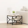 Table basse avec étagère en chêne de Sonoma – 51 x 50 x 40 cm – Fabriquée en bois d'ingénierie