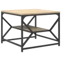 Table basse avec étagère en chêne de Sonoma – 51 x 50 x 40 cm – Fabriquée en bois d'ingénierie