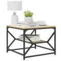 Table basse avec étagère en chêne de Sonoma – 51 x 50 x 40 cm – Fabriquée en bois d'ingénierie