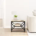 Table basse avec étagère en chêne de Sonoma – 51 x 50 x 40 cm – Fabriquée en bois d'ingénierie