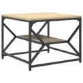 Table basse avec étagère en chêne de Sonoma – 51 x 50 x 40 cm – Fabriquée en bois d'ingénierie
