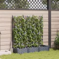 Jardinière avec treillis 3 pcs Grise 120x40x125,5 cm