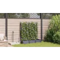 Jardinière avec treillis 3 pcs Grise 120x40x125,5 cm