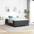 Lit Box Spring Gris Foncé 140x200 cm Tissu Corde