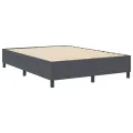 Lit Box Spring Gris Foncé 140x200 cm Tissu Corde