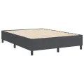 Lit Box Spring Gris Foncé 140x200 cm Tissu Corde