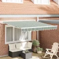 Store manuel rétractable  vert et blanc 300x250 cm