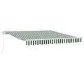 Store manuel rétractable  vert et blanc 300x250 cm