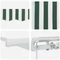 Store manuel rétractable  vert et blanc 300x250 cm