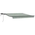Auvent Rétractable Manuel avec LED Vert et Blanc 350x250 cm