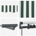 Auvent Rétractable Manuel avec LED Vert et Blanc 350x250 cm