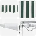 Auvent Rétractable Automatique avec LED Vert et Blanc 600x350 cm