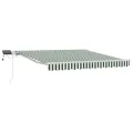 Auvent Rétractable Manuel avec LED Vert et Blanc 350x250 cm