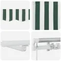 Auvent Rétractable Manuel avec LED Vert et Blanc 350x250 cm
