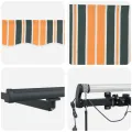 Store rétractable automatique avec LED vert et jaune 450x350 cm