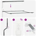 Store rétractable automatique avec LED vert et jaune 450x350 cm