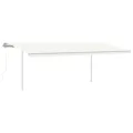 Auvent automatique et capteur de vent et LED 6x3,5 m Crème
