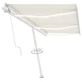 Auvent automatique avec capteur de vent et LED 600x350 cm Crème