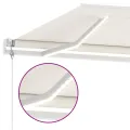 Auvent automatique avec capteur de vent et LED 600x350 cm Crème
