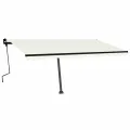 Auvent manuel rétractable sur pied 450x300 cm Crème