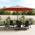 Parasol de jardin avec mât en bois terre cuite 400x273 cm