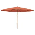 Parasol de jardin avec mât en bois terre cuite 400x273 cm