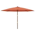 Parasol de jardin avec mât en bois terre cuite 400x273 cm