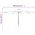 Parasol de jardin avec mât en bois terre cuite 400x273 cm