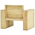 Salon de jardin 3 pcs avec coussins bois de pin imprégné