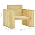 Salon de jardin 3 pcs avec coussins bois de pin imprégné