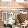 Auvent rétractable  Jaune et Vert 350x250 cm