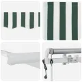 Auvent Rétractable Automatique  Vert et Blanc 450x300 cm