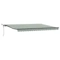 Auvent rétractable automatique  avec LED vert et blanc 450x300 cm