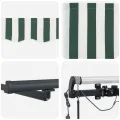 Auvent rétractable automatique  avec LED vert et blanc 450x300 cm