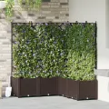 Jardinier avec treillis 5 pièces Marron 120x120x143 cm