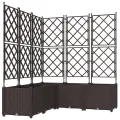 Jardinier avec treillis 5 pièces Marron 120x120x143 cm