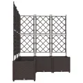 Jardinier avec treillis 5 pièces Marron 120x120x143 cm