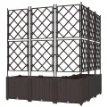 Jardinier avec treillis 5 pièces Marron 120x120x143 cm