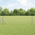 Clôture en fil soudé avec 13 poteaux 0.4x50 m en acier galvanisé