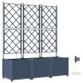 Bacs de jardin  avec système d'irrigation 3 pcs Gris