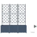 Bacs de jardin  avec système d'irrigation 3 pcs Gris