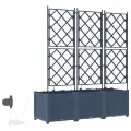 Bacs de jardin  avec système d'irrigation 3 pcs Gris