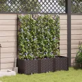 Planteur de jardin avec treillis 3 pcs Marron 120x40x143 cm