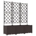 Planteur de jardin avec treillis 3 pcs Marron 120x40x143 cm
