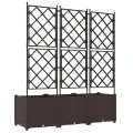 Planteur de jardin avec treillis 3 pcs Marron 120x40x143 cm