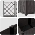 Planteur de jardin avec treillis 3 pcs Marron 120x40x143 cm